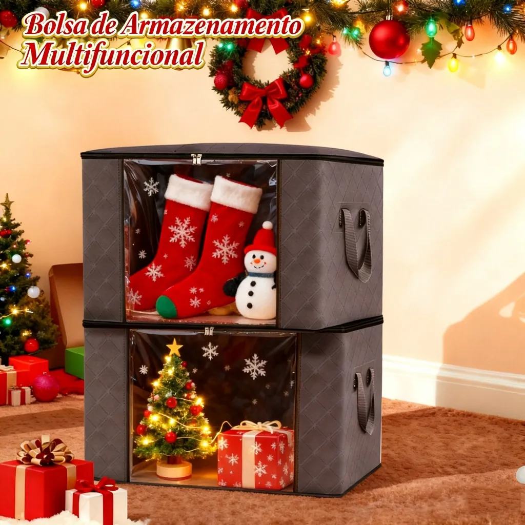 Caixa saco organizador cobertor casaco guarda roupa ecológico anti poeira umidade insetos multiuso armário