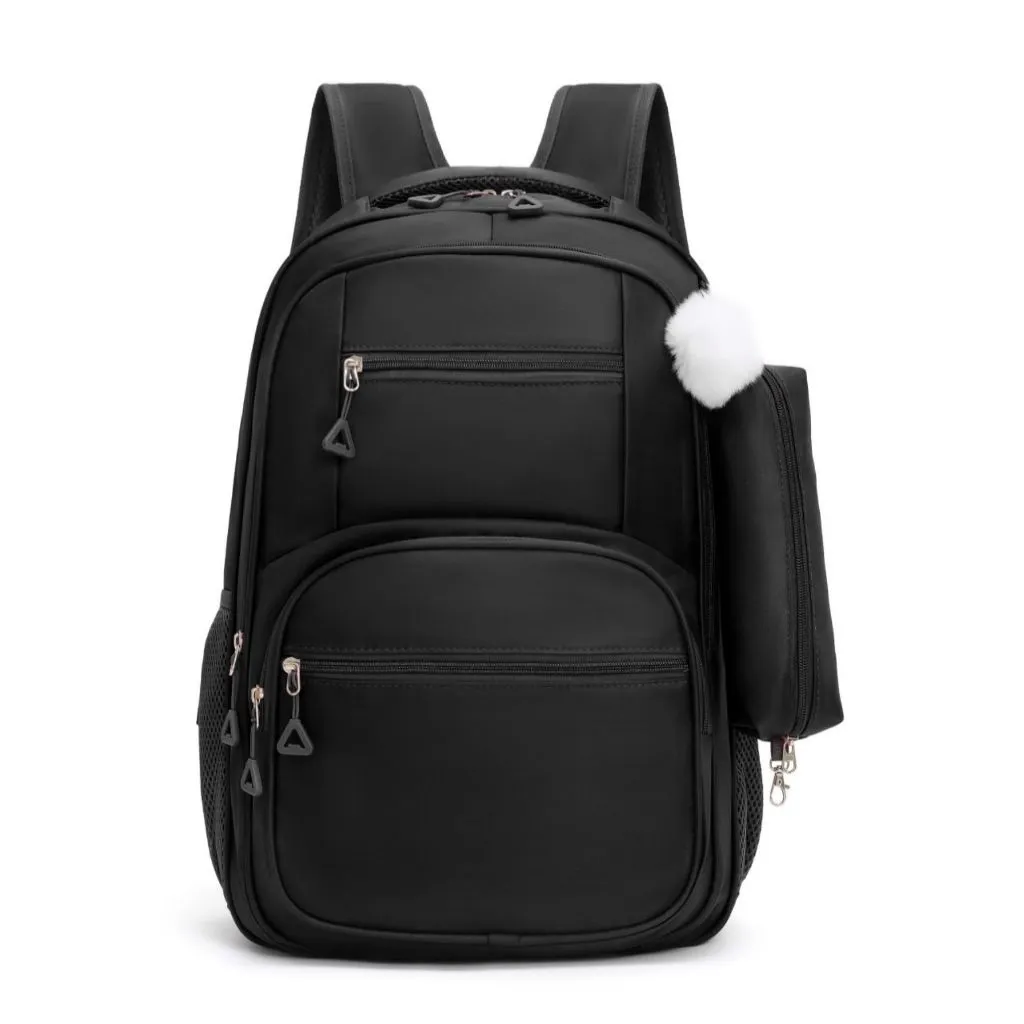 Mochila Com Pelúcia Urso e Estojo Feminina Masculino Escolar Passeio Coreano Grande Capacidade Impermeável