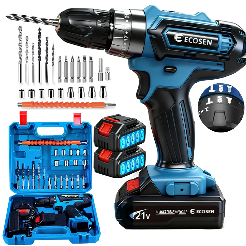 Parafusadeira/Furadeira be Impacto Kit Maleta COM DUAS BATERIAS Kit de 28pcs 220V/110V