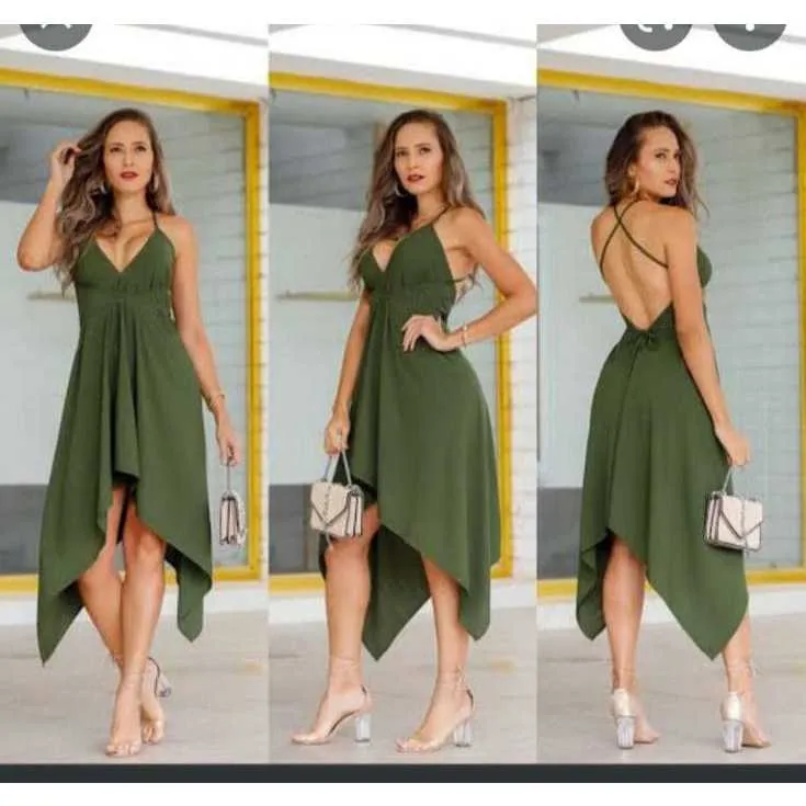 Vestido Envelope Alcinha Versátil Soltinho Sem Bojo Bico Nas Laterais