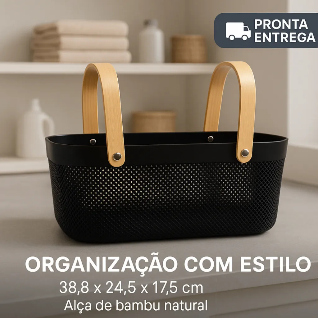 Cesto Organizador Fruteira Multiuso Utensílios Quarto Cozinha Lavanderia