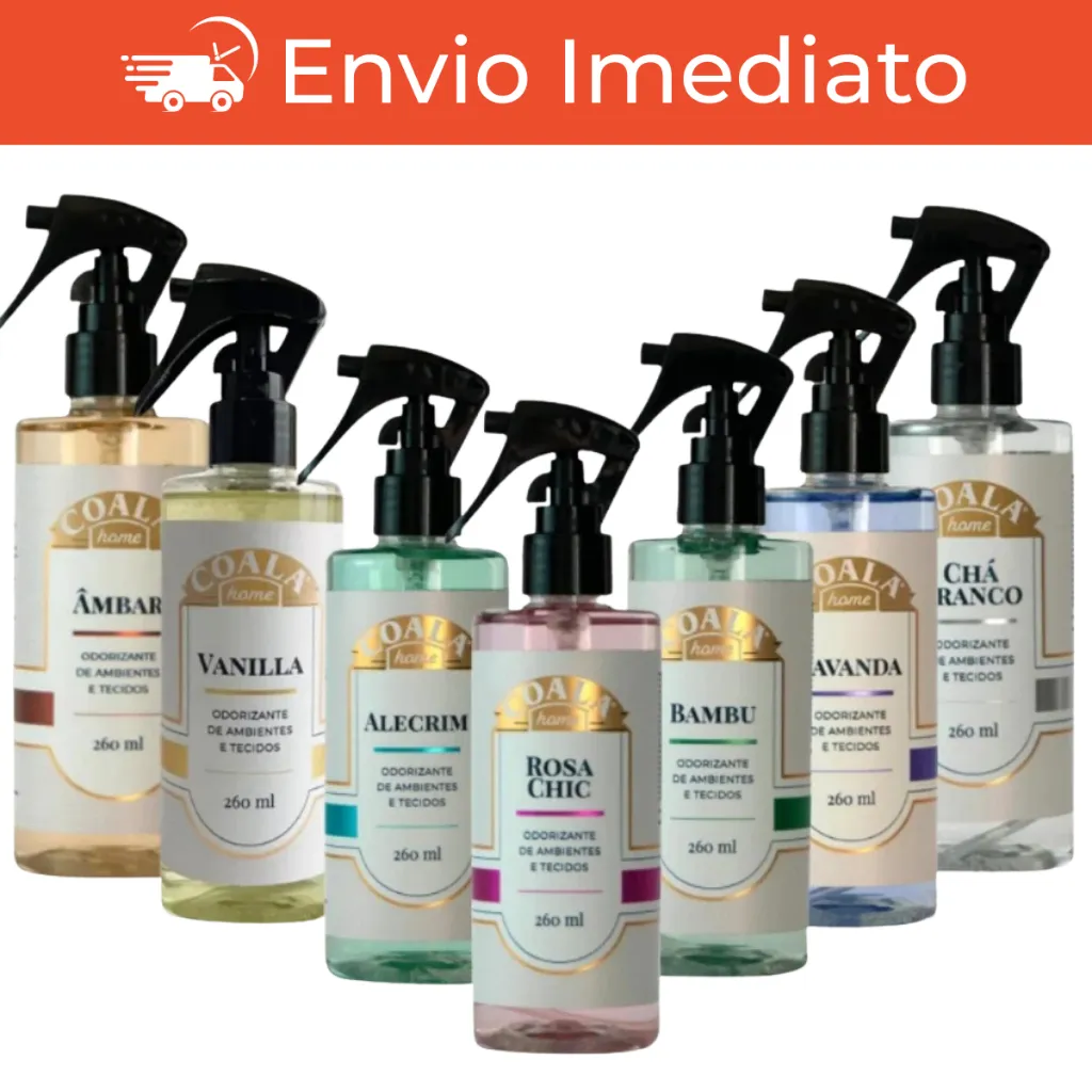 Coala Odorizante de Ambientes e Tecidos 260 ML 10 Aromas a Escolher – Cortinas Sofá Lençois Roupas