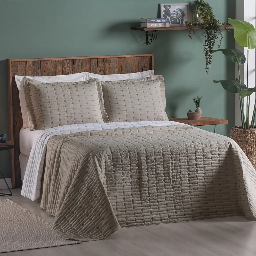 Cobre Leito Decor SOLTEIRO, CASAL, QUEEN e KING Tecido ...