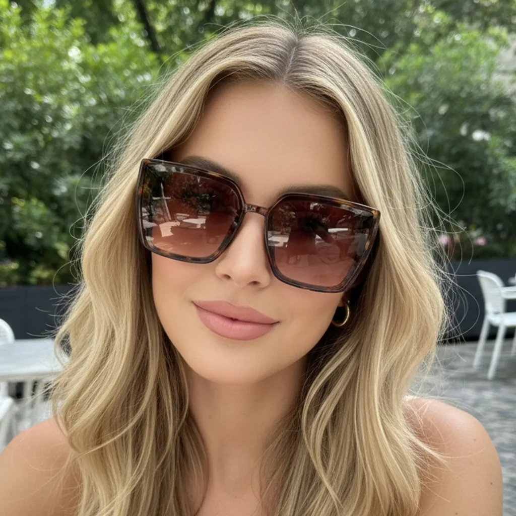 Óculos Feminino Moderno Luxo Óculos de Sol Proteção UV4...