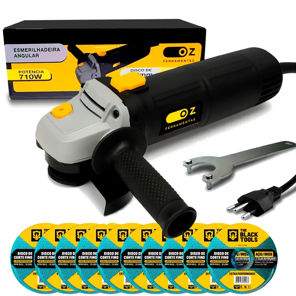 Esmerilhadeira Lixadeira 4.1/2 Profissional + Discos Corte