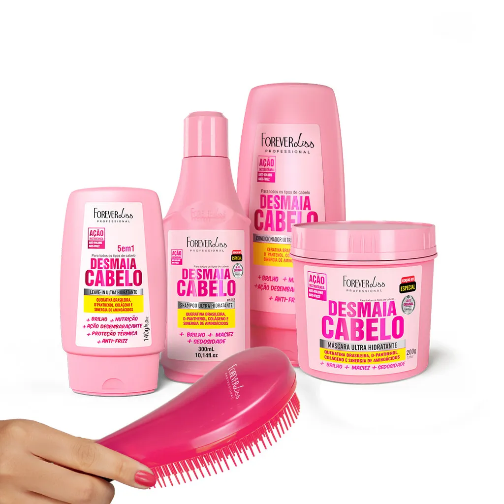 Kit Desmaia Cabelo Forever Liss GANHE Escova Para Pente...