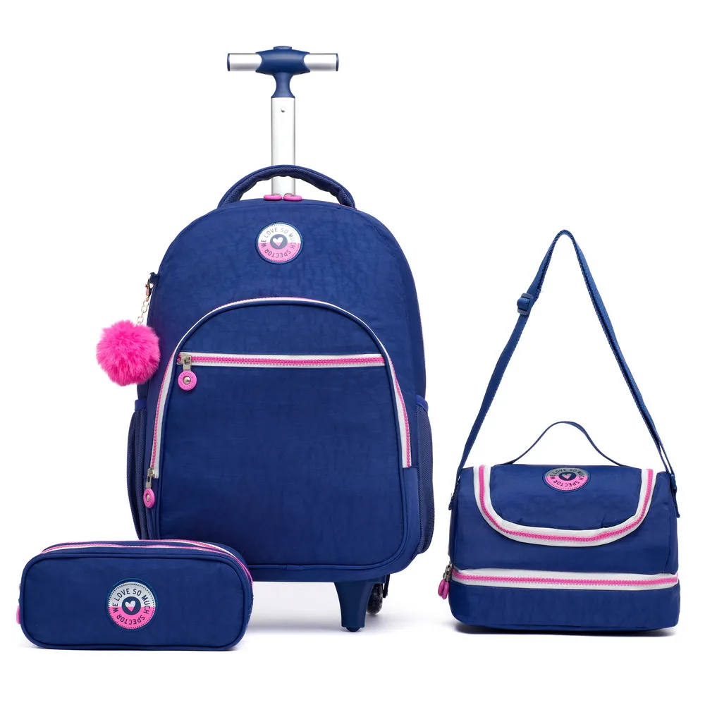 Kit Infantil Feminino Escolar Lancheira Estojo Reforçada