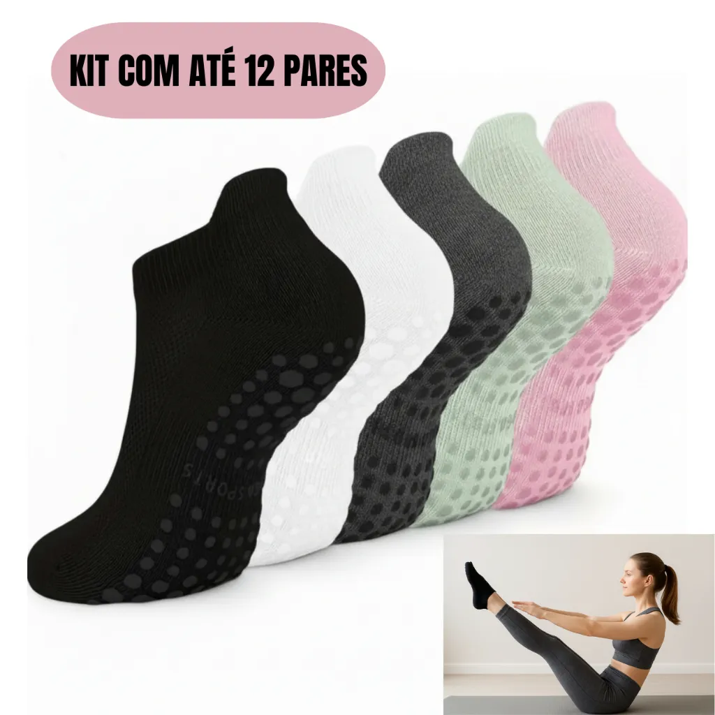 Kit Pares de Meia feminina ou masculina Pilates,Yoga, B...