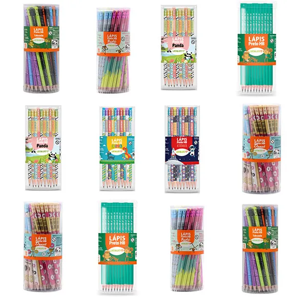 Lápis Preto Com Borracha – Lápis Preto Decorado C/ 72 Unidades / Borracha Na Ponta. – HB