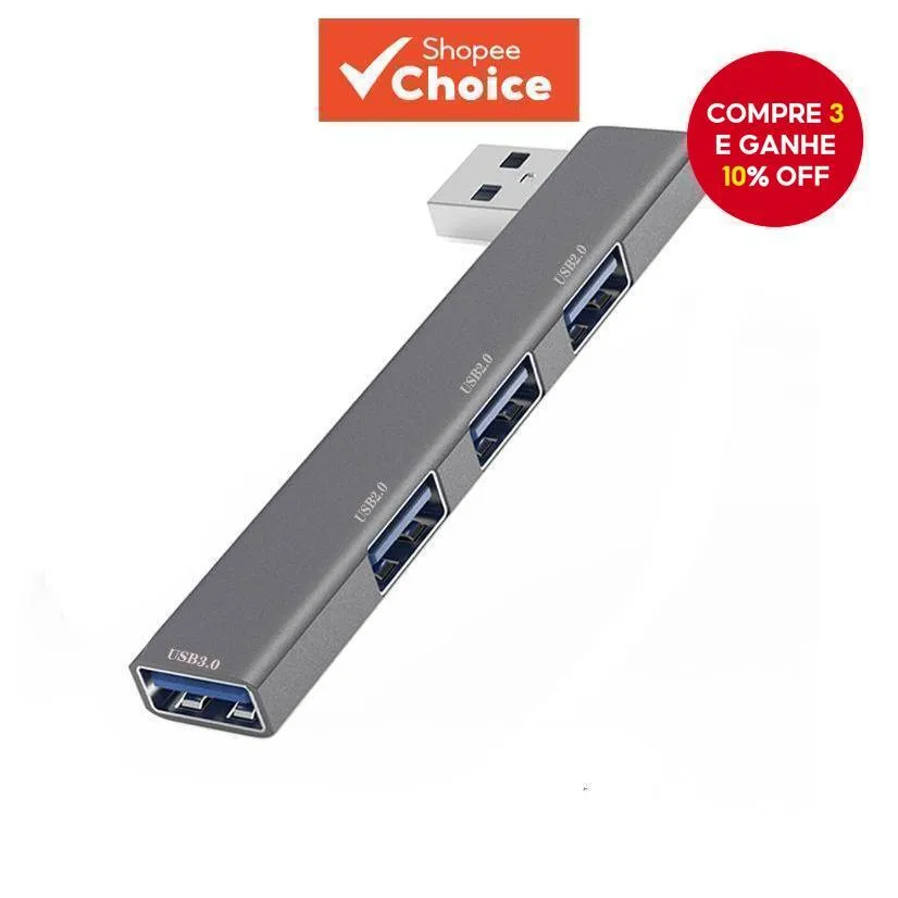 Quad Dock Bend USB 3.0 4 Portas Combinações Hub USB Tipo C Adaptador OTG Expansor 60W para Notebook