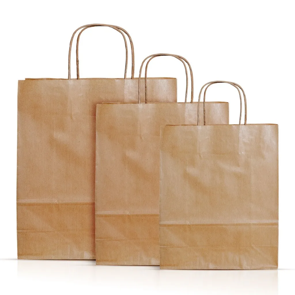 Sacola Papel Kraft Alça PP, P, M e G 50und lembrancinha...