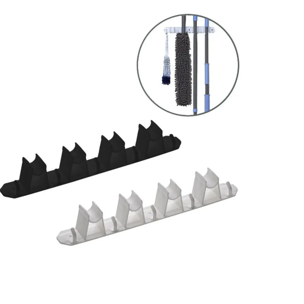 Suporte porta vassoura com 4 encaixes 5 ganchos Rodo Mo...