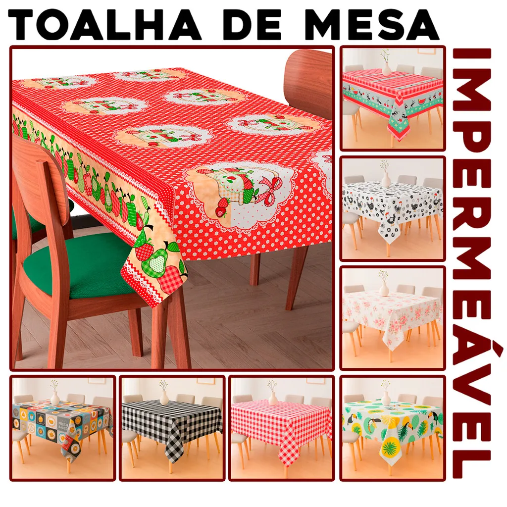 Toalha de Mesa Plástico Térmica Impermeável Premium par...