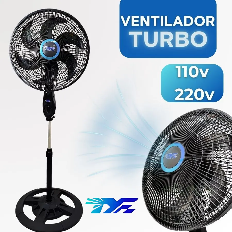 Ventilador De Coluna Preto 40cm Turbo 6 Pás ventilador ...