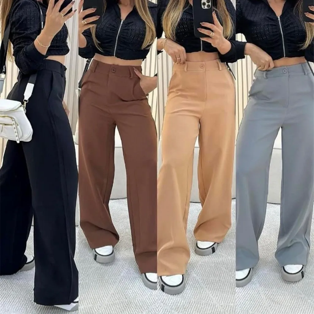 Calça Pantalona Alfaiataria Premium Com Bolso PROMOÇÃO
