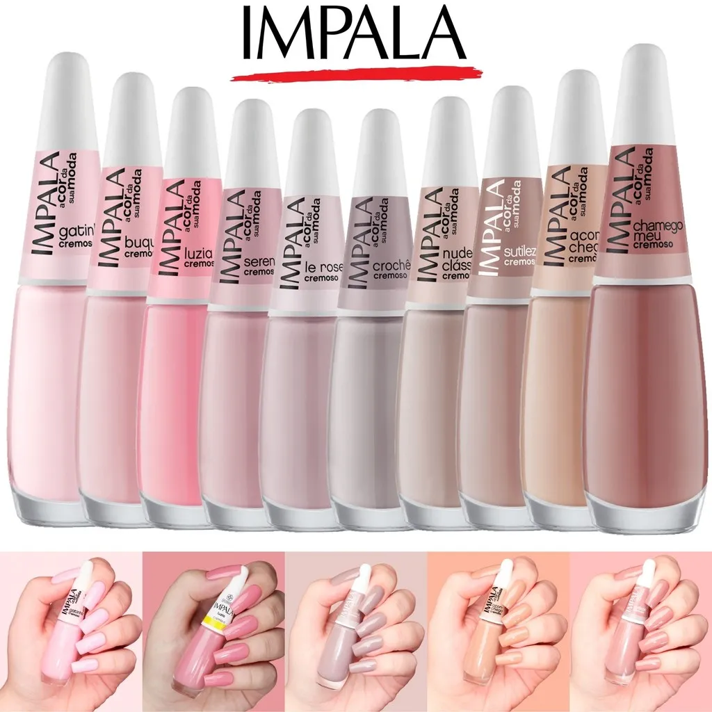 Impala Kit 10 Esmaltes Tons Nude Rosa Cor da Sua Moda