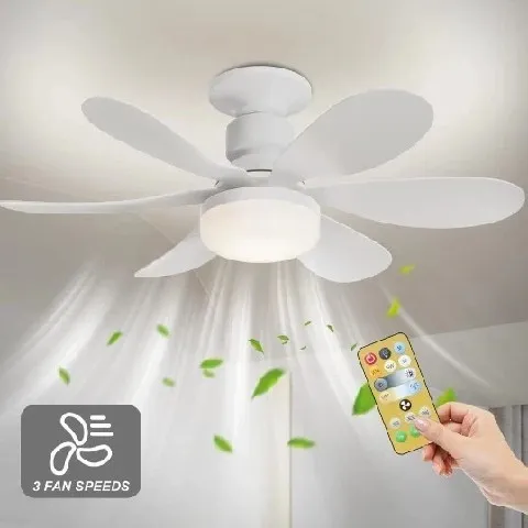 Ventilador de teto Com Luz para Pequenos Espaços (6 Hél...
